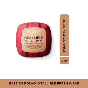 Polvo Compacto Loreal Paris Infallible 24h Fresh Wear No. 140 Golden Beige X 9 Gr