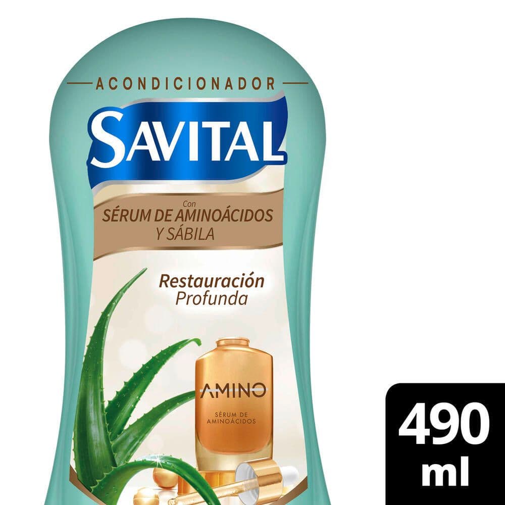 Acondicionador Savital Serum De Aminoacidos Y Sabila X 490 Ml